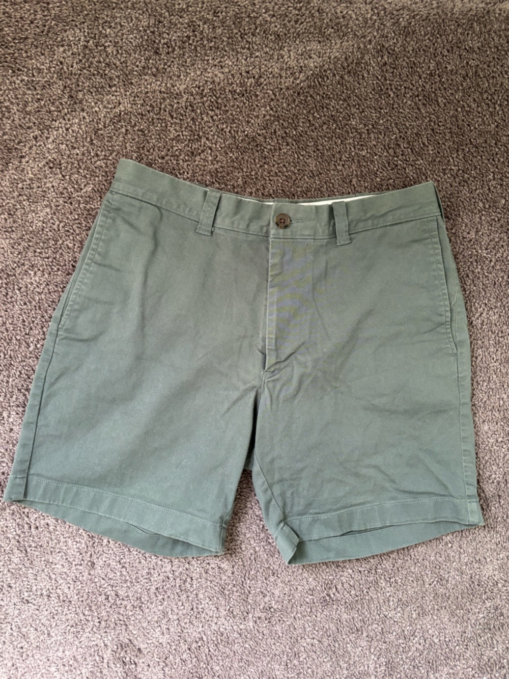 J. Crew Olive Flat-Front Chino Shorts